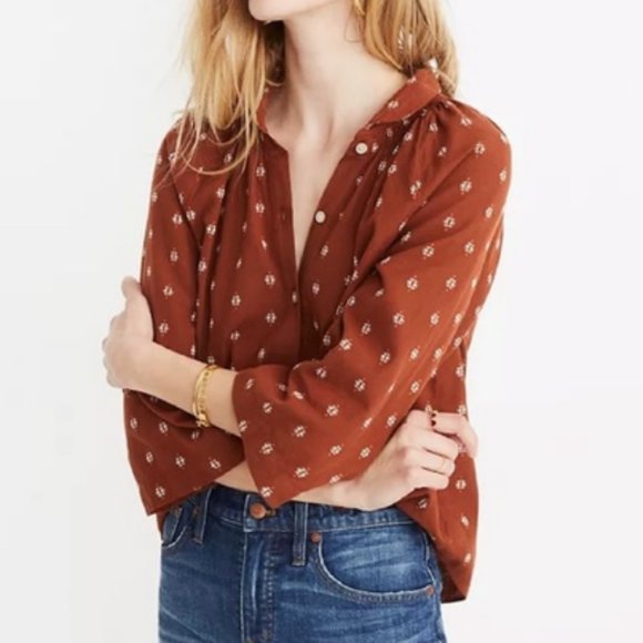 Madewell Tops - Madewell Raglan Peasant Shirt, Size Small